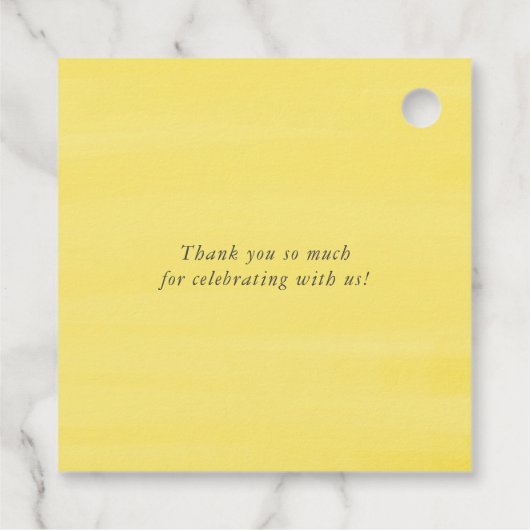 Lemon Greenery Wreath Chalkboard Wedding Dank je Bedankjes Labels (Achterkant)