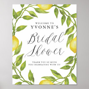 Lemon Greenery Wreath Vrijgezellenfeest Welcome Si Poster