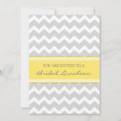 Lemon Grey Chevron Bridal Lunch Kaart (Voorkant)