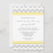 Lemon Grey Chevron Bridal Lunch Kaart (Achterkant)