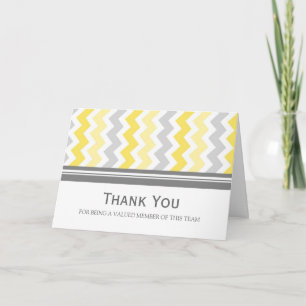 Lemon Grey Chevron Employee Appreciation Kaart