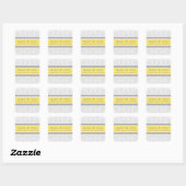 Lemon Grey Damask Afstuderen Custom Jaarnaam Vierkante Sticker (Vel)