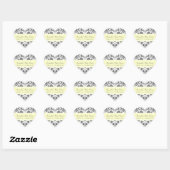 Lemon Grey Damask Baby shower Favor Stickers (Vel)