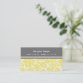 Lemon Grey Damask Calling Cards Contactkaartje (Staand voorkant)
