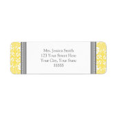 Lemon Grey Damask Custom Return Adres Labels (Voorkant)
