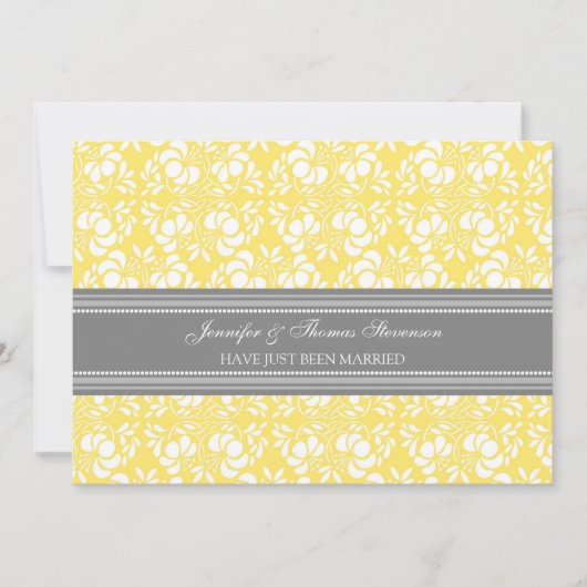 Lemon Grey Damask net gehuwde koninklijke kaarten (Voorkant)