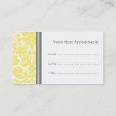 Lemon Grey Damask Salon Appointards Afsprakenkaartje (Achterkant)