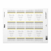 Lemon Grey Damask Wedding Labels (Full Sheet)
