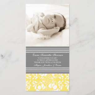Lemon Grey Hartelijk dank Baby shower Fotokaarten Bedankkaart