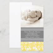 Lemon Grey Hartelijk dank Baby shower Fotokaarten Bedankkaart (Voorkant / Achterkant)