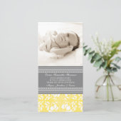 Lemon Grey Hartelijk dank Baby shower Fotokaarten Bedankkaart (Staand voorkant)