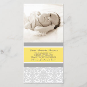 Lemon Grey Hartelijk dank Baby shower Fotokaarten Bedankkaart