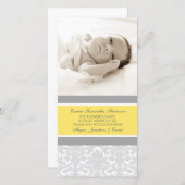 Lemon Grey Hartelijk dank Baby shower Fotokaarten Bedankkaart (Voorkant / Achterkant)