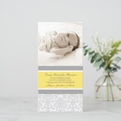 Lemon Grey Hartelijk dank Baby shower Fotokaarten Bedankkaart (Staand voorkant)