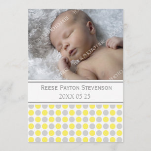 Lemon Grey Sjabloon New Baby Birth Aankondiging