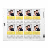 Lemon grijs chevron foto bruiloft labels (Full Sheet)