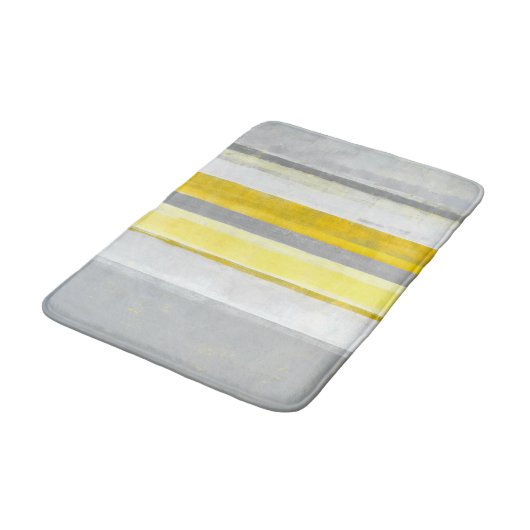 "Lemon" Grijs en Geel Abstract Kunst Badmat (Gekanteld)