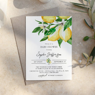 Lemon Groene Baby Shower Uitnodiging