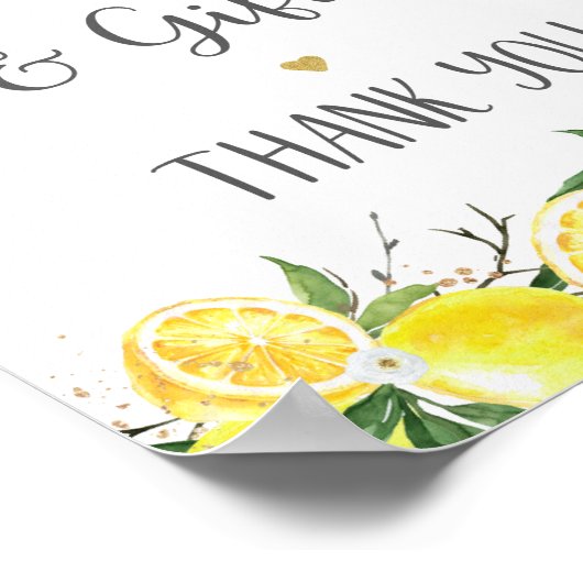 Lemon Groene Gold Kaarten & Cadeaus Bruidsfeest Poster (Hoek)