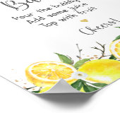 Lemon Groene Goud Bruids Shower Mimosa Bar Poster (Hoek)