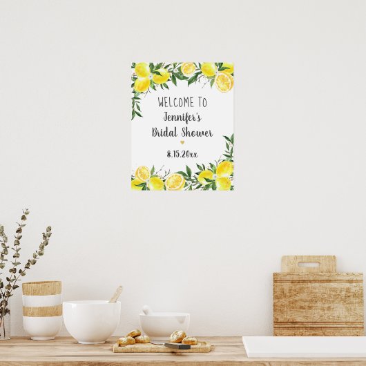 Lemon Groene Goud Bruidsjurk Ontvangst Poster (Keuken)