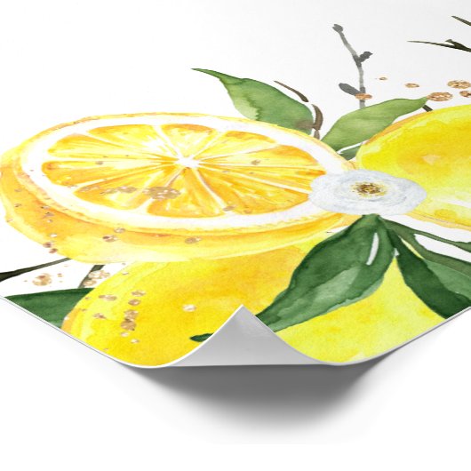 Lemon Groene Gouden Bruidsontvangst Poster (Hoek)