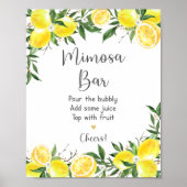 Lemon Groenery Gouden Bruiloft Mimosa Bar Poster (Voorkant)