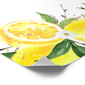 Lemon Groenery Gouden Bruiloftsontvangst Poster (Hoek)