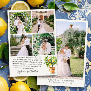 Lemon Grove 5 Foto Huwelijk Bedankkaart