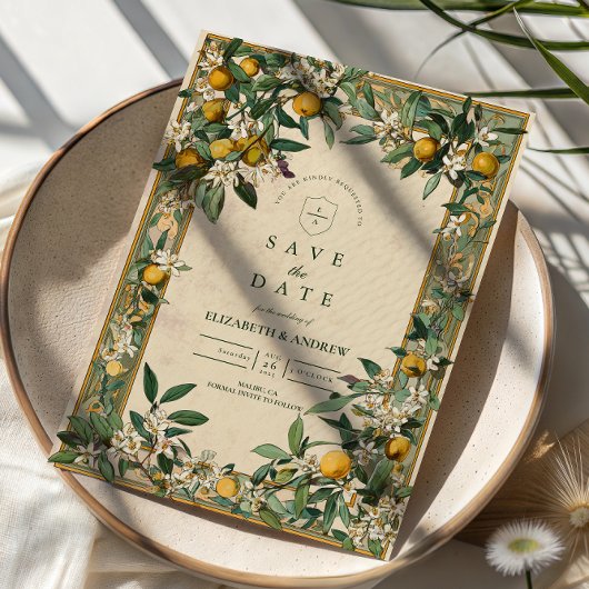 Lemon Grove Bloom Bruiloft Save The Date