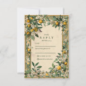 Lemon Grove Bloom Wedding RSVP Kaartje (Voorkant)