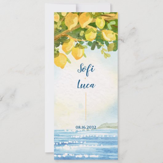 Lemon Grove Coastal Wedding Ceremony Program Kaart (Voorkant)