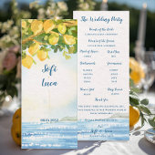 Lemon Grove Coastal Wedding Ceremony Program Kaart