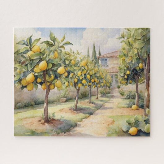 Lemon Grove Elegantie in Waterverf Legpuzzel (Horizontaal)