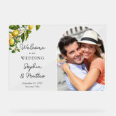 Lemon Grove Foto Italiaanse bruiloft Welkom Acryl Bord (Voorkant)