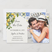 Lemon Grove Foto Italiaanse Landschap Bruiloft Save The Date (Voorkant)