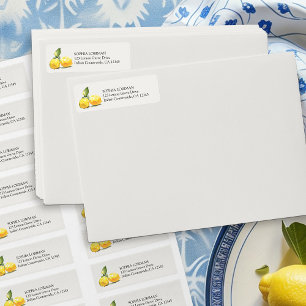 Lemon Grove Fruit Lemons op Crème Retouradres Etiket