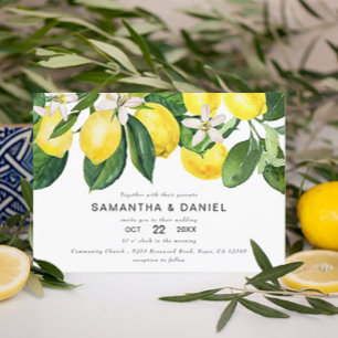 Lemon Grove Gele Chic Huwelijks Uitnodiging 