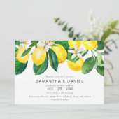 Lemon Grove Gele Chic Huwelijks Uitnodiging (Staand voorkant)