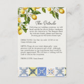 Lemon Grove Italiaans platteland bruiloft details Informatiekaartje (Voorkant)