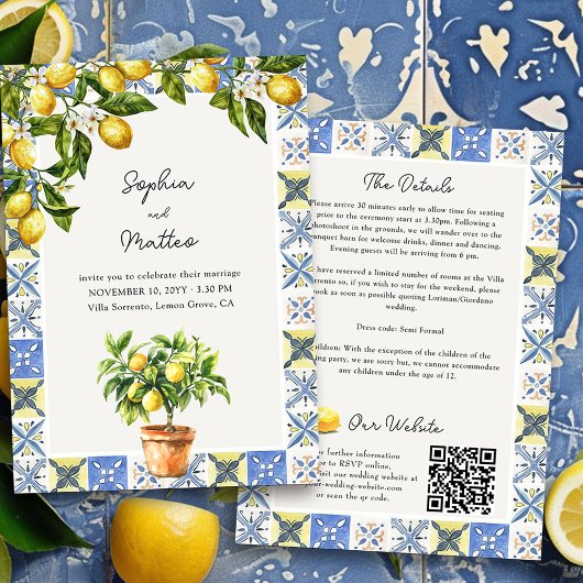 Lemon Grove Italiaanse bruiloft details en website Kaart