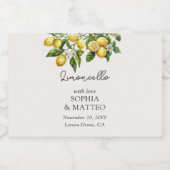 Lemon Grove Italiaanse bruiloft Limoncello Favor Likeurfles Etiket (Enkel label)