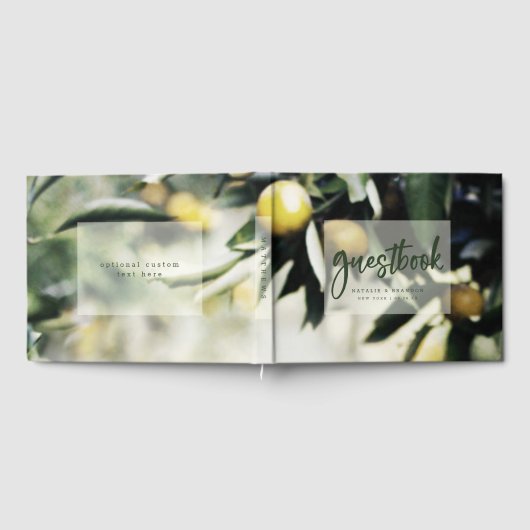 Lemon Grove | Moderne Gele & Groene Zomerbruiloft Gastenboek (Volledig)