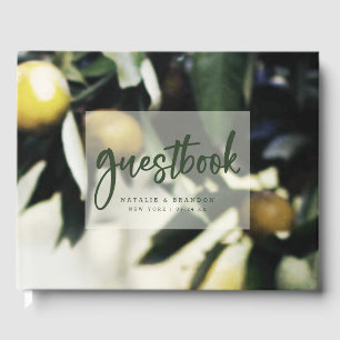 Lemon Grove   Moderne Gele & Groene Zomerbruiloft Gastenboek