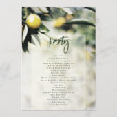 Lemon Grove | Moderne Gele Huwelijksceremonie Programmakaart (Achterkant)