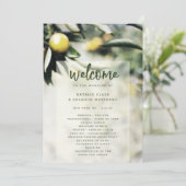 Lemon Grove | Moderne Gele Huwelijksceremonie Programmakaart (Staand voorkant)