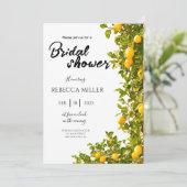 Lemon Grove Romance bruidsdouche Uitnodiging (Staand voorkant)