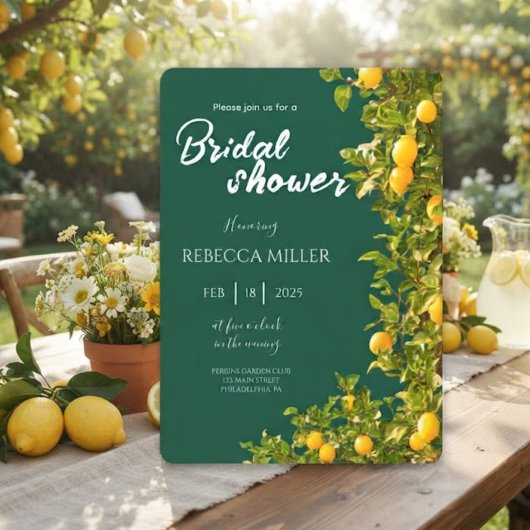 Lemon Grove Romance bruiloftsuitnodiging Kaart