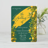 Lemon Grove Romance huwelijksuitnodiging Kaart (Staand voorkant)