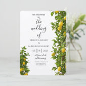 Lemon Grove Romance huwelijksuitnodiging Kaart (Staand voorkant)